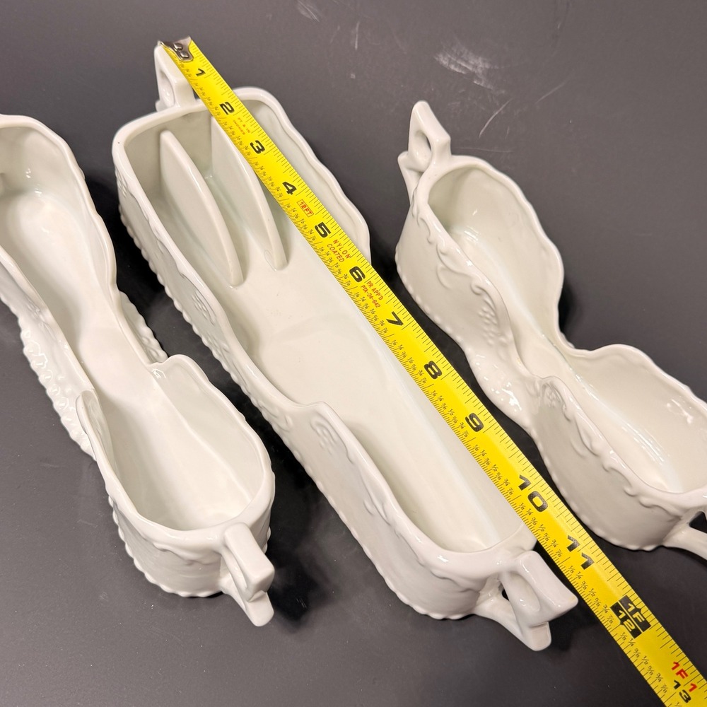 Maryland China White Porcelain Sleigh Dish Set of 3 Christmas Holiday Japan - Picture 8 of 9